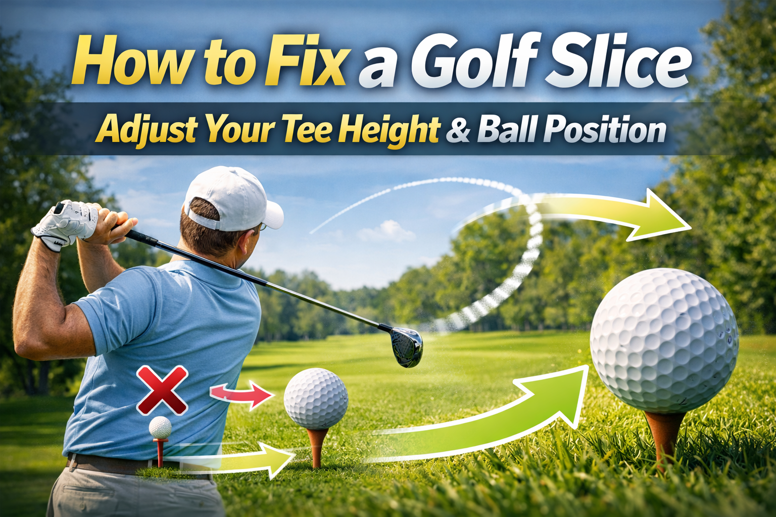 How to Fix a Golf Slice by Adjusting Tee Height and Ball Position